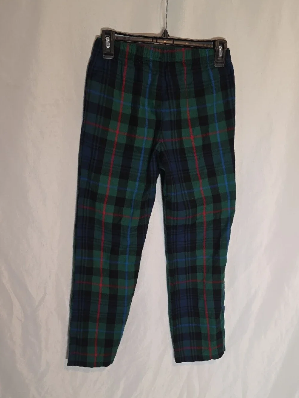Old Navy Boys Plaid Pajama Pants Size Large Green Navy Flannel Style